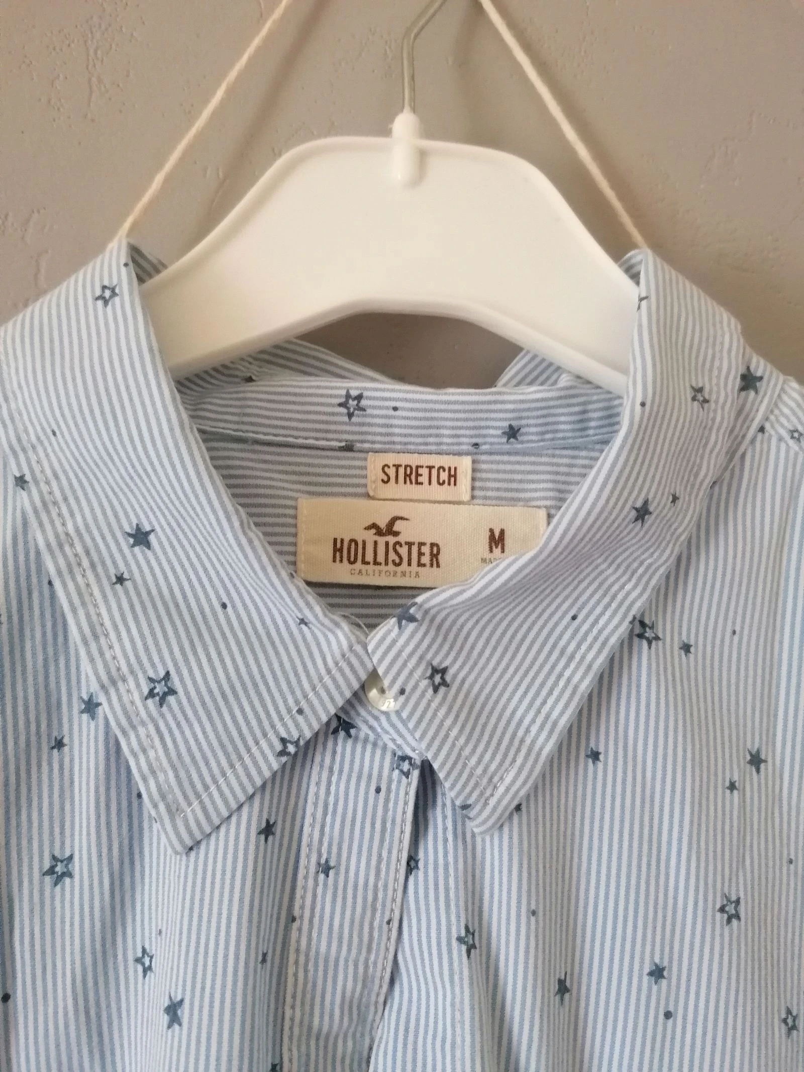 Camisa de manga longa, listrada em azul e branco, Hollister, 38 – photo 6